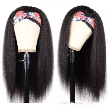 Unprocessed Brazilian Hair Cuticle Aligned Headband Wig Kinky Straight Virgin Human Natural Hair Wig